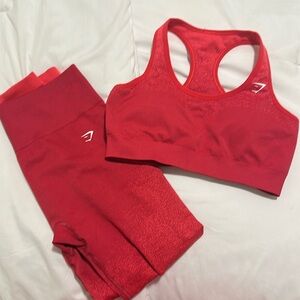Gymshark Red Ombré Sports Bra & Leggings Set